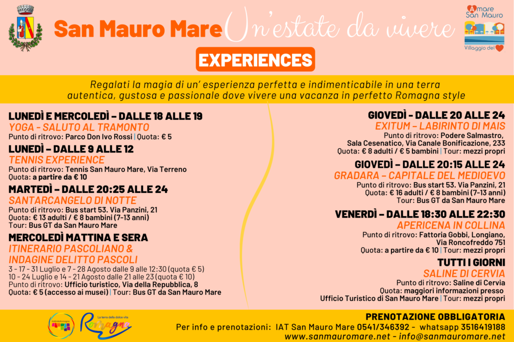 EXPERIENCES – Un’ Estate da vivere